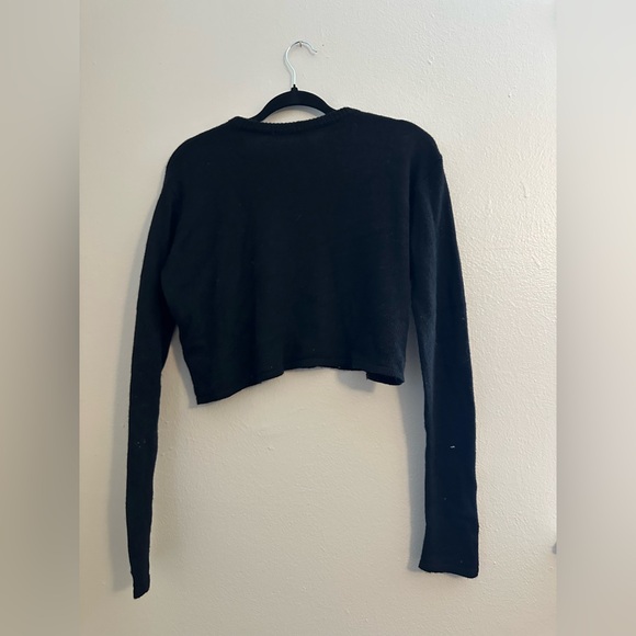 Brandy Melville black cropped cashmere wool blend cropped sweater - Picture 3 of 4